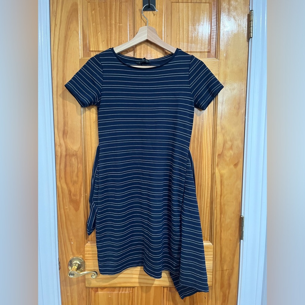 Women’s Club Monaco Blue And White Workwear Comfy Striped Twansia Dress Size XS